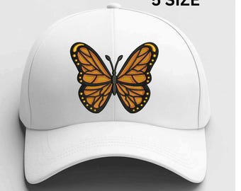 Monarch Butterfly Embroidery Design - Nature Embroidery File - Realistic Butterfly Digital Digitizing - Instant Download for Cap & Bags