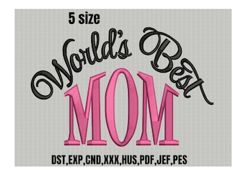 Mama Love-borduurbestand, borduurontwerp 's werelds beste moeder, Moederdag, instant download