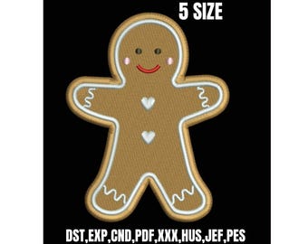 Christmas Gingerbread Cookie Machine Embroidery, Instant Download Holiday Stitch