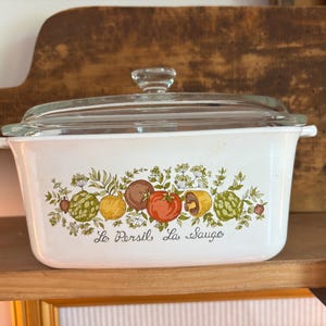 Vintage Corning Ware Brown N Serve Casserole with lid– 1970's Spice of Life Corningware - Le Persil La Sauge