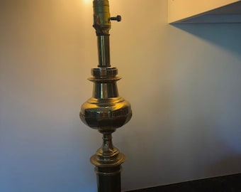 Vintage Mid Century Berman Cast Brass Lamp- Rare Find - VTG 1970s heavy Solid Brass 18" Tall Table Lamp - Stiffel Trophy Style Brass Lamp