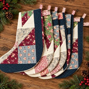 Rescued Quilt Christmas Stocking | Handmade Patchwork Stocking | Heirloom Christmas Decor | One of a Kind Stocking