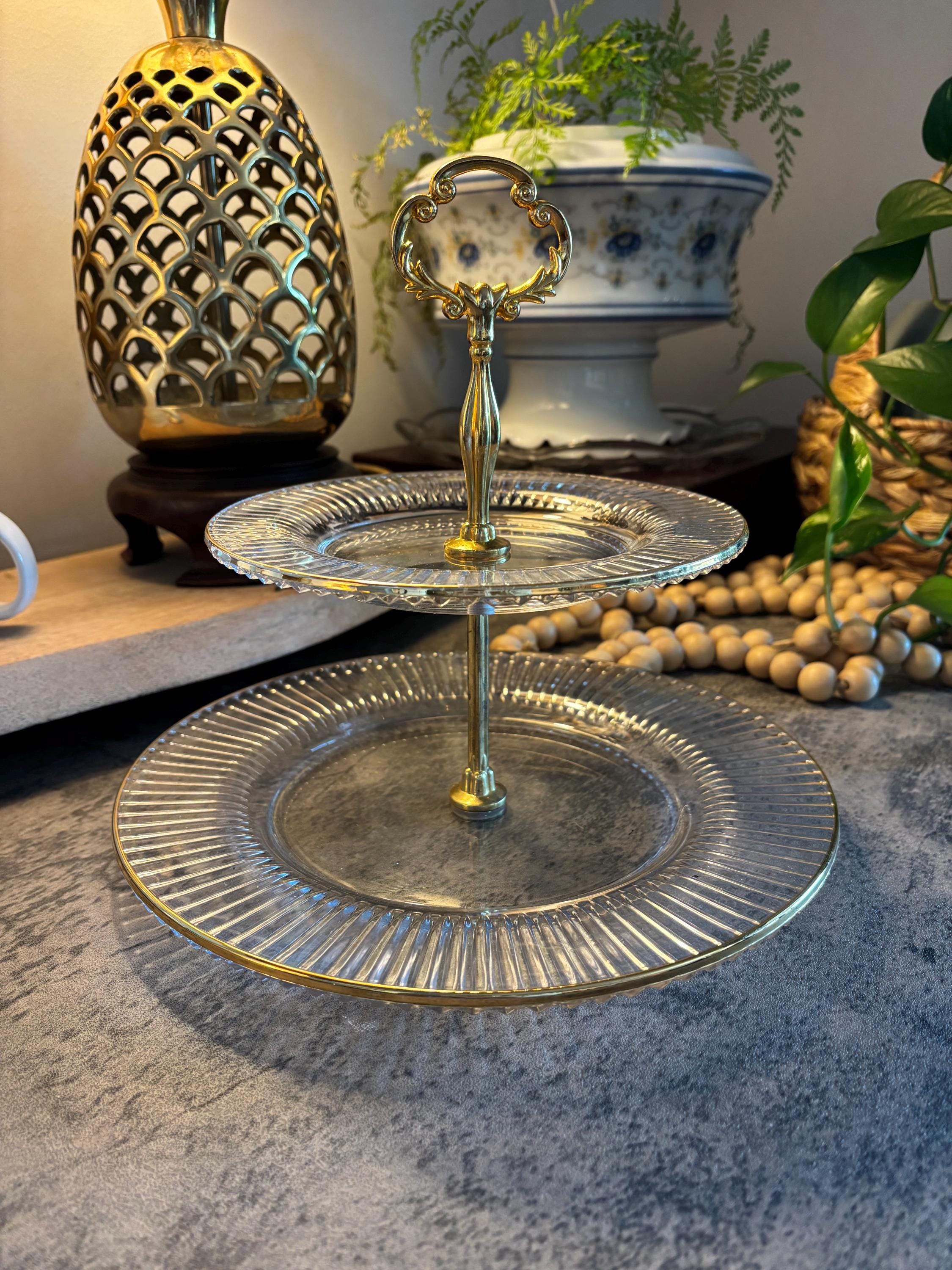 Vintage 2 Tier Glass Shelf - Etsy