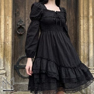 black mini dress bell sleeves Vivicastle Long Flare Sleeve Blouse (Medium, Black) at Amazon Women's Clothing store stretchy Sexy Black Formal Dress Size:X-Small Great for any cup