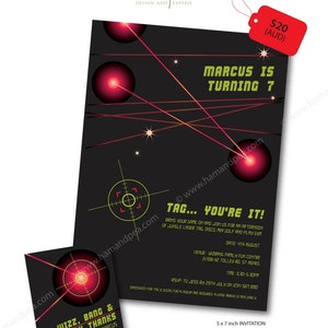Laser Party Invitation Set PDF Printable - Etsy