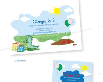Muddy Puddles, Bubbles and Gumboots Pig Design Boy version (PDF Printable, the invitation set package)