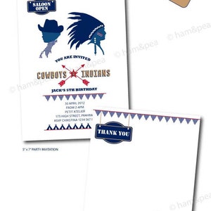 Cowboys and Indians Printables Invitation Set - Etsy