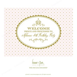 Princess Pink and Gold Royal backdrop (PDF printable file only)