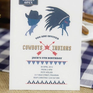 Cowboys and Indians Printables Invitation Set - Etsy