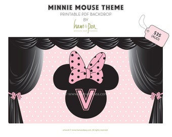 Minnie Mouse Theme Backdrop (Printable file)