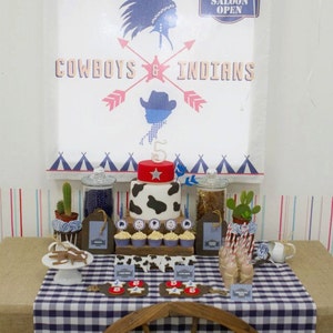 Cowboys and Indians Printables Invitation Set - Etsy