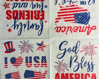 Decoupage Napkin- Fourth of July