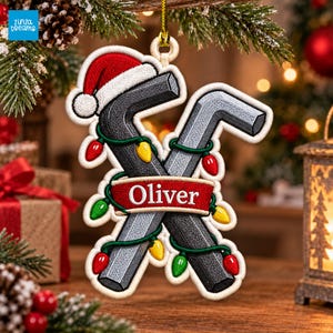 Adorno personalizado con forma de llave hexagonal, decoración navideña para mecánicos, recuerdo bordado con nombre personalizado, adorno con forma de llave Allen, regalo navideño 2026.