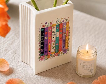 Personalisierte Lehrer Geschenk Kundenspezifische Keramik Buchvase Benutzerdefinierte Name Lesedekor Blumenvase Klassenzimmer Bücherregal Geschenk für Lehrer