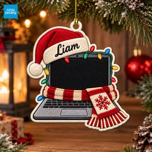 Personalized Laptop Christmas Ornament, Custom Name Computer Decor, Tech Lover Keepsake, Programmer Holiday Gift, Tree Decor, GIFT 2026