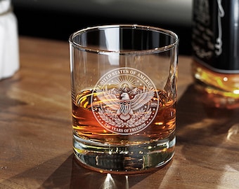 Szklanka do whisky Bourbon Rocks Glass America 250 lat wolności Patriotyczny kubek prezent dla taty, męża, weterana, dziadka, akcesoria barmańskie