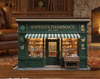 Personalisiertes Apotheken-Ladenschild Benutzerdefinierte Apotheker-Ladendekor-Zeichen 2D flaches Vintage Apotheken-Wand-Kunst-Geschenk 2026 für Apotheker-Graduierung