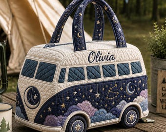 Starry Night Quilted Weekend Bag Celestial Van Travel Duffel Moon Camping Overnight Tote Campfire Gift 2026 For Women Stargazers