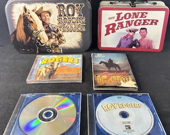 Seltener Klassiker The Lone Ranger Roy Rodger's und Tigger Metal Lunch Box DVD Bundle