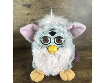 1998 Furby Tiger Electronics Model 70-800 In Grey Pink Snow Leopard Untested
