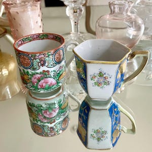 2 unique vintage demitasse cups