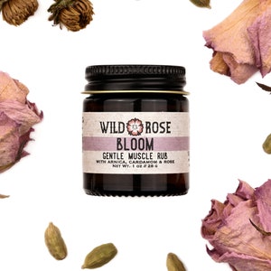BLOOM - Gentle Muscle Rub - with Arnica and Rose - 1oz // 28g