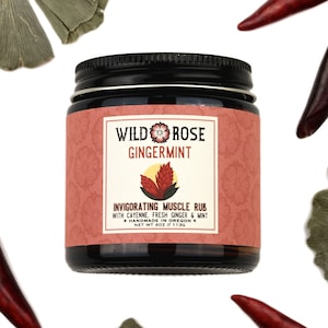 GINGERMINT Invigorating Muscle Rub - with Cayenne and Gingko - 4oz // 113g