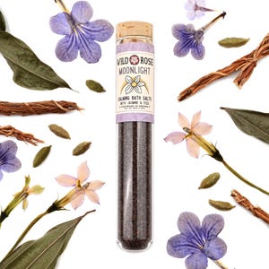 Sales de baño calmantes MOONLIGHT - con jazmín y sal del Himalaya - Tubo de ensayo de 57 g/2 oz