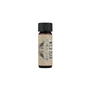 Natural Cologne Oil WILD MAN Unisex Natural Perfume 3.7 ml // 1 Dram Stocking Stuffer image 2