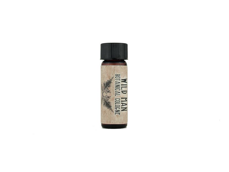 Natural Cologne Oil WILD MAN Unisex Natural Perfume 3.7 ml // 1 Dram Stocking Stuffer image 2