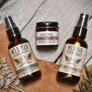 Mens Grooming Kit - Wild Man SHAVING Gift Basket - Shaving Soap After Shave and Muscle Rub