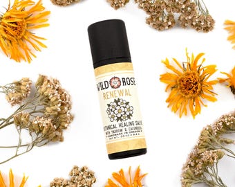 RENEWAL Healing Salve - with Calendula and Yarrow - Travel Size - .33oz // 9.4g Biodegradable Tube