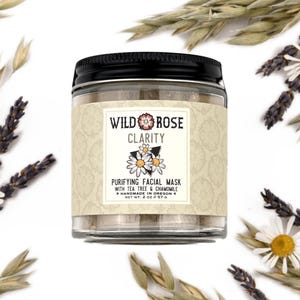 CLARITY Purifying Botanical Clay Face Mask with Tea Tree + Lemon 2oz // 57g