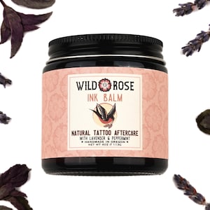 INK BALM Natural Tattoo Aftercare - with Lavender and Peppermint  4oz // 113g