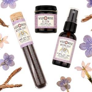Set de regalo de spa - Muestra de perfume de sales de baño MOONLIGHT + BLOOM para untar músculos, regalo de autocuidado para ella