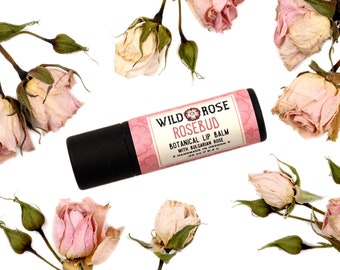 ROSEBUD Natural Lip Balm with Organic Rose Extract - Floral .33 oz - Gardener stocking stuffer