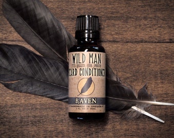 Beard Oil Conditioner - Wild Man - Raven - 30ml // 1oz - Beard Grooming