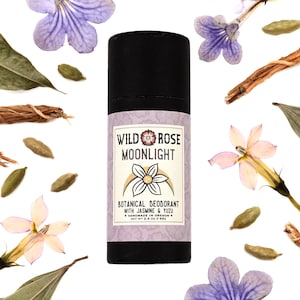 MOONLIGHT Botanical Deodorant - with Jasmine and Yuzu - Aluminum-Free Biodegradable Tube - 2.4 oz // 68g