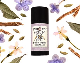 MOONLIGHT Botanical Deodorant - with Jasmine and Yuzu - Aluminum-Free Biodegradable Tube - 2.4 oz // 68g