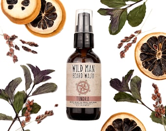 Wild Man Beard Wash - TUNDRA - with Mint and Peru Balsam - Beard Soap Shampoo - 2oz // 60ml