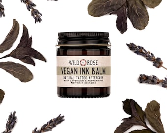 VEGAN INK BALM Natural Tattoo Aftercare - with Lavender and Peppermint - 1oz // 28g