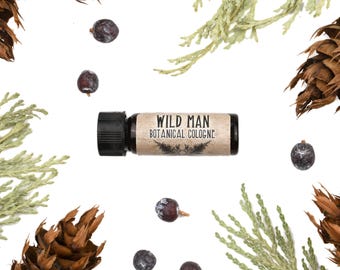 Natural Cologne Oil WILD MAN Unisex Natural Perfume 3.7 ml // 1 Dram Stocking Stuffer