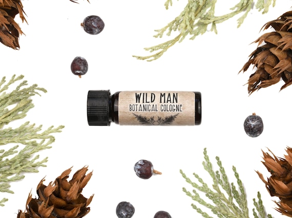 Natural Cologne Oil WILD MAN Unisex Natural Perfume 3.7 ml // 1 Dram Stocking Stuffer