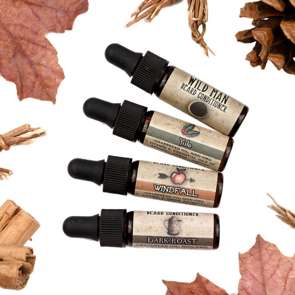 Beard Oil Sampler - Wild Man Beard Conditioner - Limited Edition Trial Size Gift Set Stocking Stuffer