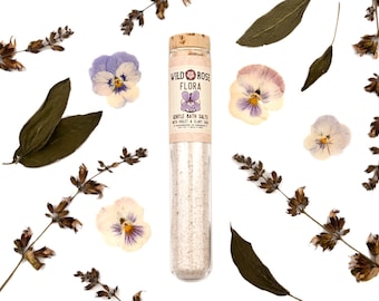 FLORA Gentle Bath Salts - with Colloidal Oatmeal & Violet - 1.6oz // 45g Test Tube