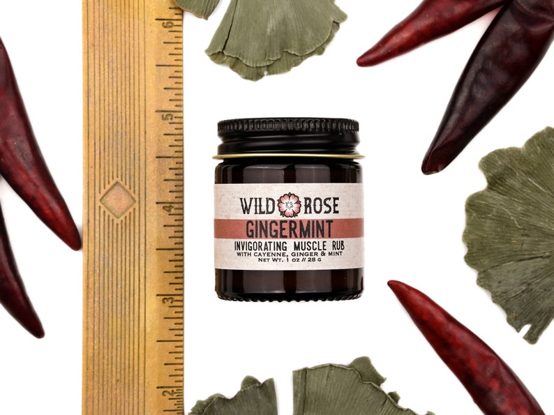 Herbal Muscle Rub GINGERMINT With Cayenne and Gingko 24g // Etsy