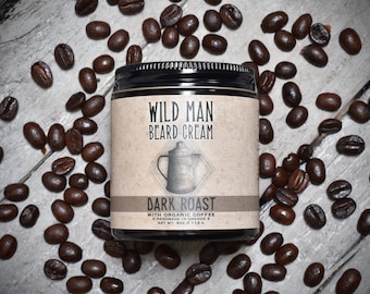 Wild Man Beard Cream Balm - DARK ROAST - 114g // 4oz - Grooming Mens Gift