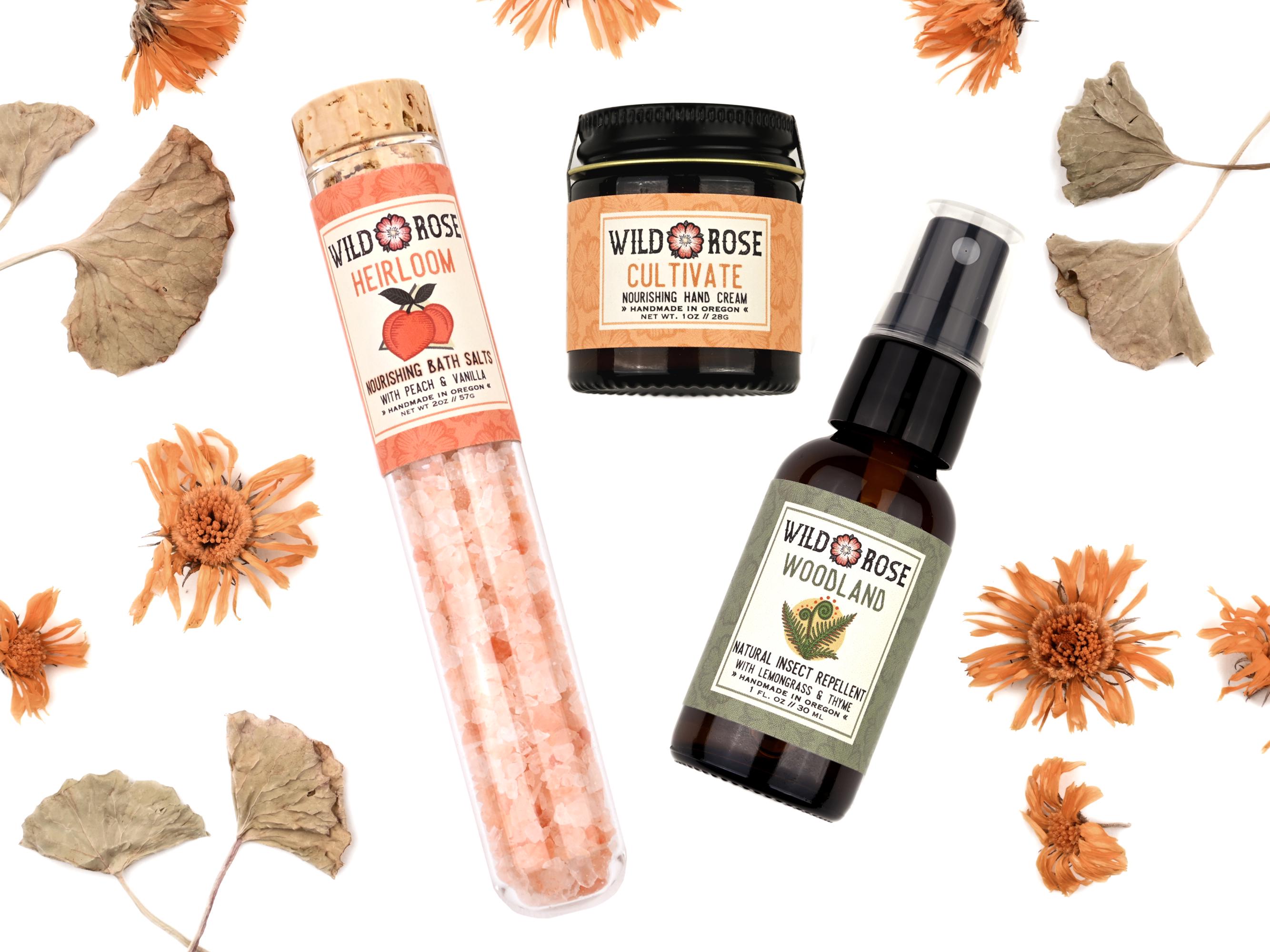 Garden Gift Set - HEIRLOOM + CULTIVATE Bath Salt Hand Cream Bug Spray Sampler Self Care