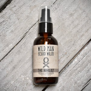 Wild Man Beard Wash THE NIHILIST Unscented Beard Soap Shampoo - 60ml // 2oz