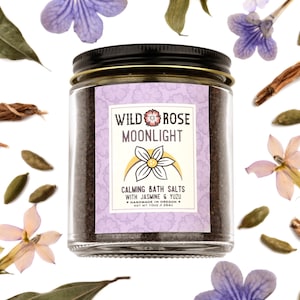Sales de baño calmantes MOONLIGHT - con jazmín y sal del Himalaya - Frasco de 284 g
